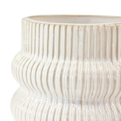 Floristik24 Übertopf Keramik Pflanztopf mit Rillenmuster Ø10cm H11cm 2St