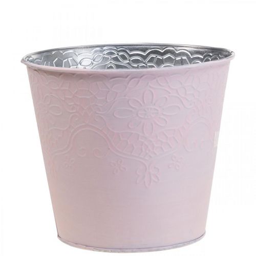 Übertopf Metall Blumenübertopf Pastell Rosa Ø16cm H14cm