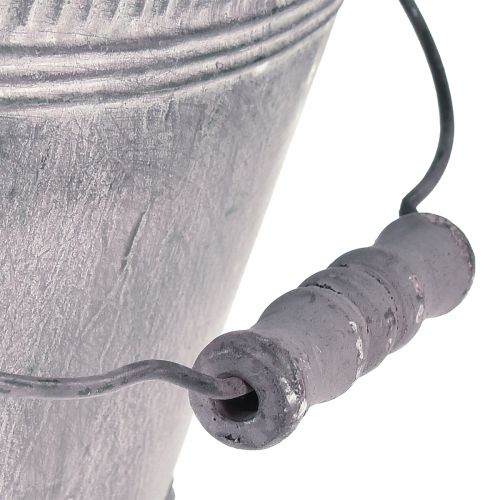 Floristik24 Übertopf Metall Oval Lila Weiß Schale mit Fuß H14cm