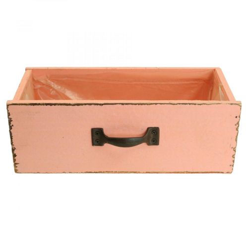 Floristik24 Übertopf Pflanzschublade Holz Deko Peach 25×13×9cm