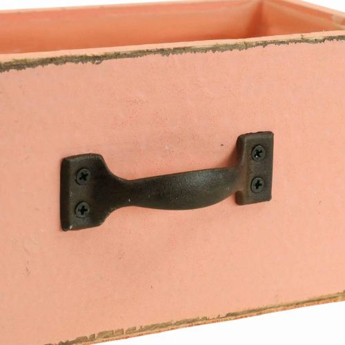 Floristik24 Übertopf Pflanzschublade Holz Deko Peach 25×13×9cm