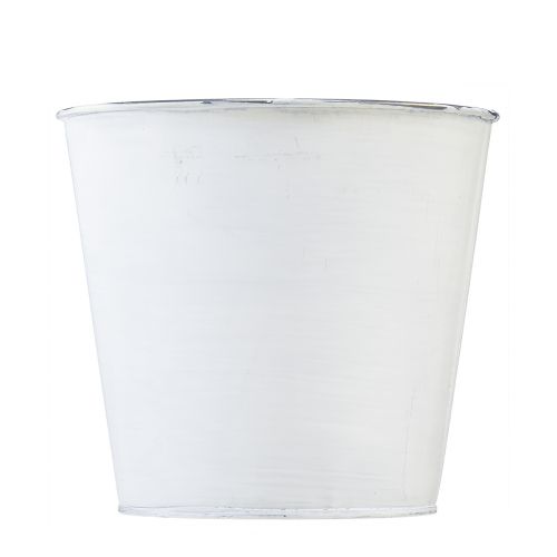 Artikel Blumentopf Metall Übertopf Weiß Blumen 12,5cm H11,5cm