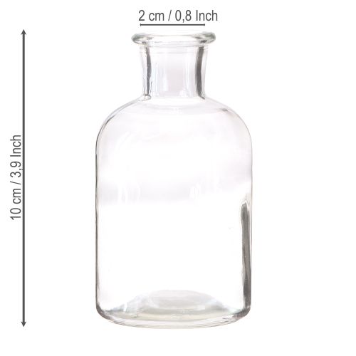 Floristik24 Vase Glas Flaschenvase Glasflasche Klar Ø5,5cm H10cm 6 St