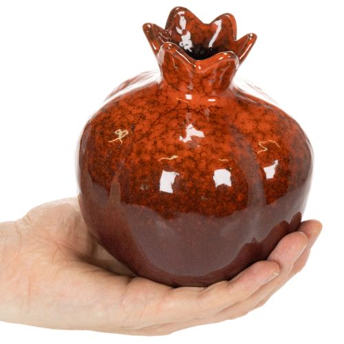 Keramik Granatapfel Dekoration Rot Glänzend 14cm | Floristik24.ch