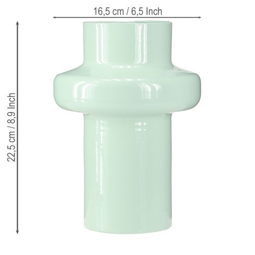 Artikel Vase Metallvase Deko Mintgrün Pastell Ø16,5cm H23,5cm