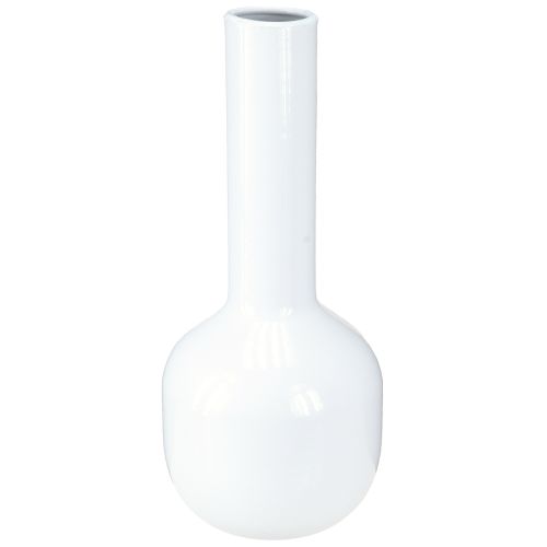 Artikel Moderne Deko Vase Metallvase Cremeweiß Ø10,5cm H25,5cm
