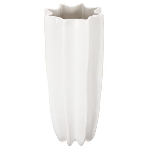 Geriffelte Blumenvase aus Keramik Weiss 38cm online kaufen | Floristik24.ch