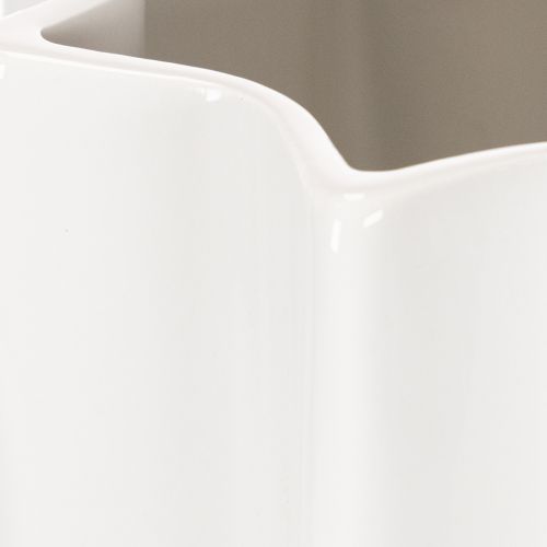 Geriffelte Blumenvase aus Keramik Weiss 38cm | Floristik24.ch