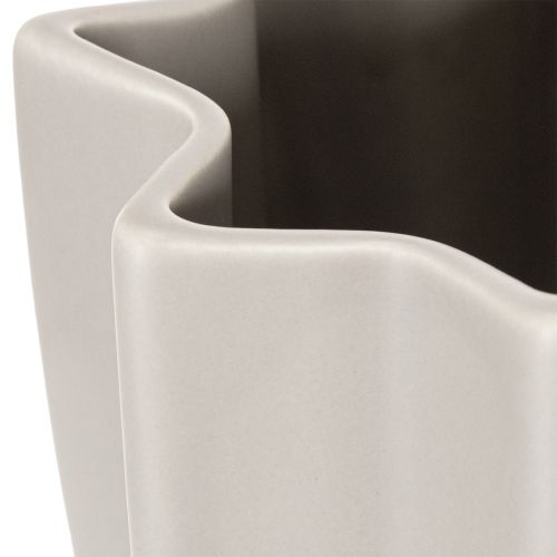 Hohe Keramikvase mit Rillenstruktur 38 cm mattgrau für Trockenblumen | Floristik24.ch