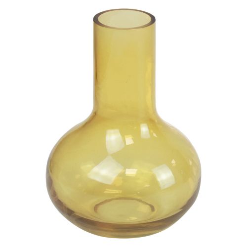 Floristik24 Vase Gelb Glasvase bauchig Blumenvase Glas Ø10,5cm H15cm
