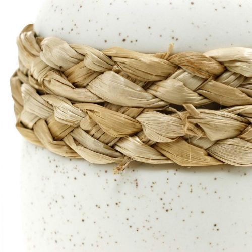 Artikel Blumenvase weiß Keramik Seegras Tischvase H10,5cm 2St