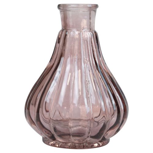 Vase Rosa Glasvase bauchig Dekovase Glas Ø8,5cm H11,5cm