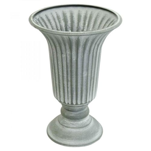 Deko Vase Vintage Pokalvase Kelchvase Grau H21,5cm Ø15cm