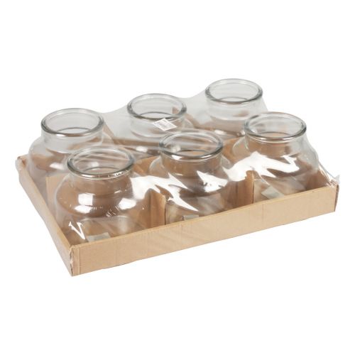 Floristik24 Minivasen Glas Deko Retro Glasvasen Ø12cm H12cm 6 St