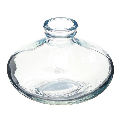 Artikel Vasen Bauchig Flach Glas Deko Vasen Blau Ø9cm H6cm 6 St