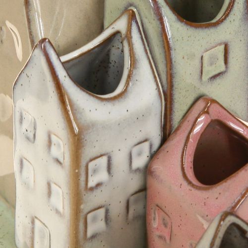 Artikel Minivasenset bunte Häuser zur Tischdekoration 14cm