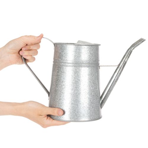 Verzinkte Gieskanne aus Metall, 1,7L, Höhe 23cm, Grau für Blumendekoration und Pflanzgefäss | Floristik24.ch