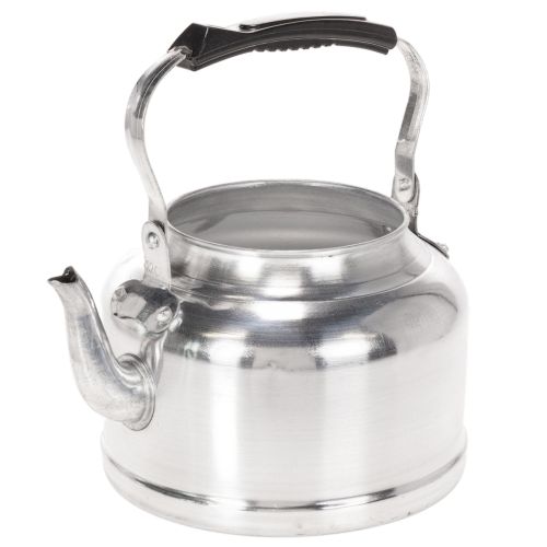 Teekanne aus verzinktem Metall Ø19cm H15cm mit Holzoptik-Griff – Übertopf für Vintage-Deko online kaufen | Floristik24.ch
