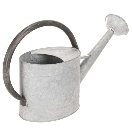 Metall Giesskanne Silbergrau L53cm H29cm für Gartendeko und Blumenarrangements | Floristik24.ch