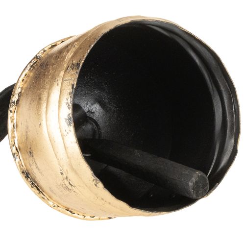 Vintage Glocke Gold mit schwarzem Samtband H15cm | Floristik24.ch