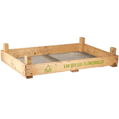 Floristik24 Vintage Holzkiste mit Maschendraht Landhausstil 75×50×14cm