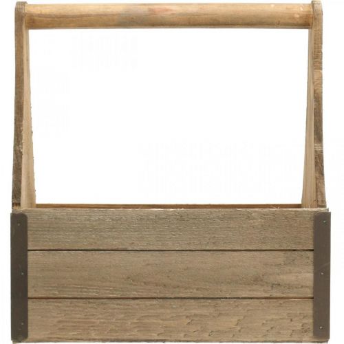 Floristik24 Vintage Holzkiste zum Bepflanzen Werkzeugkasten Pflanzkasten 28×14×31cm
