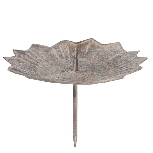 Floristik24 Vintage Kerzenhalter Grau zum Stecken Ø11cm H8,5cm 4 St