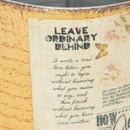 Artikel Blumentopf Dose Vintage Look mit Schriftzug zur Dekoration im Innenbereich 11cm 3St