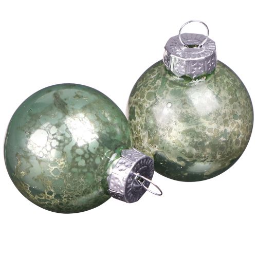 Floristik24 Vintage Weihnachtskugeln Glas Mini in Mint Ø3cm 22 St