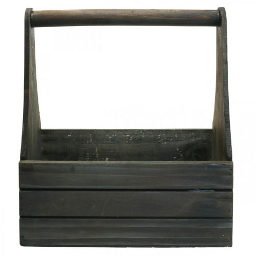 Floristik24 Vintage Blumenkasten Holz Pflanzkasten Braun 28×14×31cm