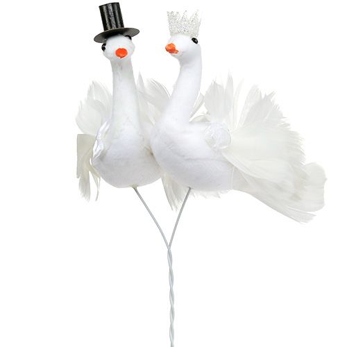 Artikel Vogel Brautpaar Weiß 38cm