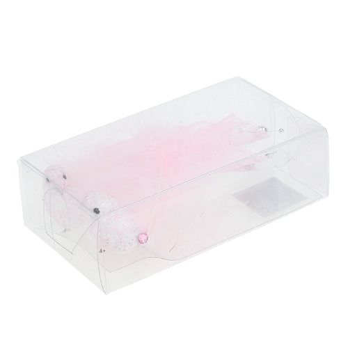 Floristik24 Vogel am Clip 14cm Rosa, Glimmer 2St