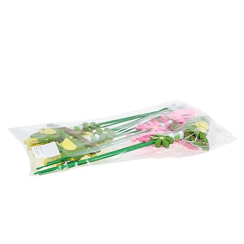 Floristik24 Vogel bunt sort. am Stab 12cm L30cm 15St