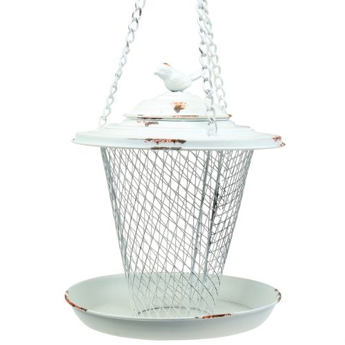 Vogelhäuschen zum Hängen Antik Weiß Ø22cm H26,5cm