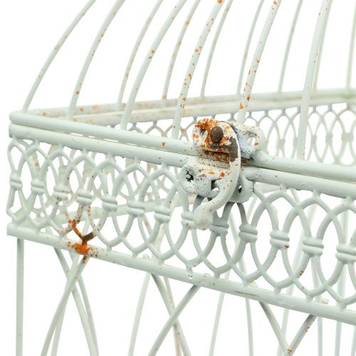 Floristik24 Vogelvoliere Vintage eckig Weiß 21/17cm 2St