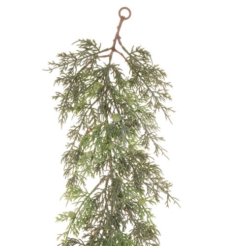 Künstliche Wacholdergirlande aus Kunststoff, Grün, 185 cm, Weihnachtliche Dekoration für Innen
