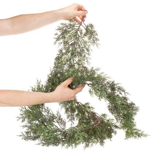 Künstliche Wacholdergirlande aus Kunststoff, Grün, 185 cm, Weihnachtliche Dekoration für Innen | Floristik24.ch