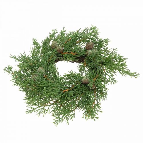 Floristik24 Künstlicher Wacholderkranz Dekokranz Wacholder, Zapfen Ø25cm