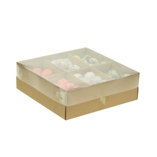 Floristik24 Wachteleier Sortiment Rosa, Pink, Natur 3cm 62St