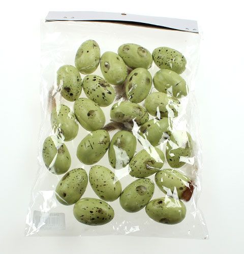 Floristik24 Wachteleier mit Feder 4cm 24St