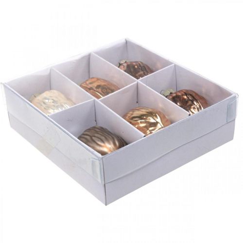 Artikel Christbaumschmuck Walnuss Deko Anhänger Glas 4,5cm 6St