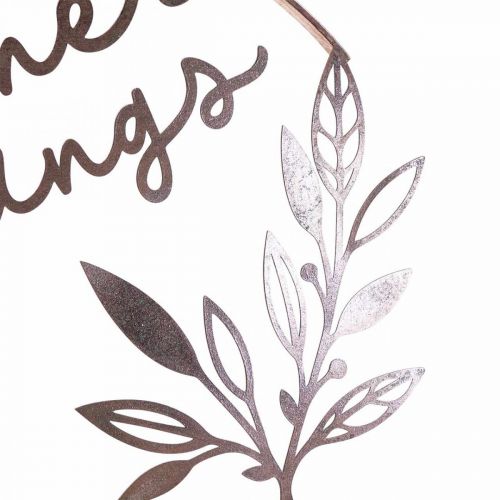 Artikel Wanddeko "Summer Feelings" Dekoring, Sommerdeko Metall zum Hängen, Ø49cm, Rosé-Metallic & Türkis