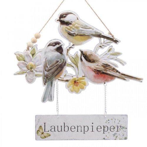 Wanddeko Frühling, Hängedeko, Vogel Deko 32,5×33,5cm