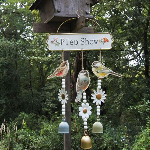 Artikel Vogelmotiv Wanddeko mit Glocken und Blumen für Frühling und Sommer