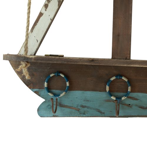 Floristik24 Wandregal Schiff Maritime Deko Holz Garderobe 62×14cm H75cm