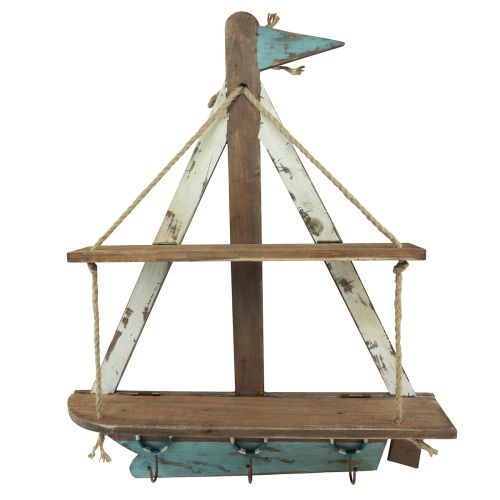 Floristik24 Wandregal Schiff Maritime Deko Holz Garderobe 62×14cm H75cm