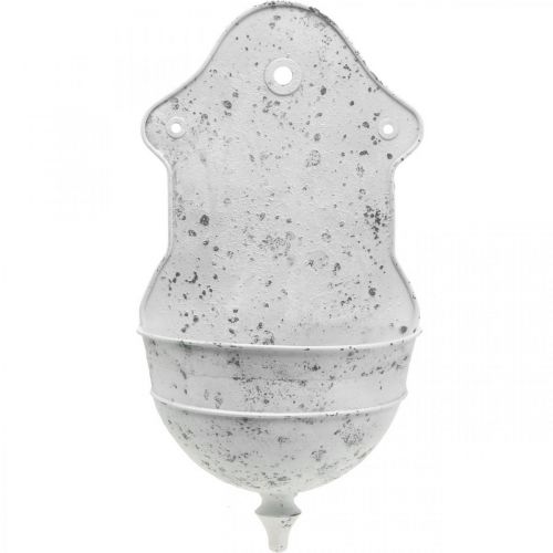 Artikel Shabby Chic Wandschale Metall Halbrund Weiß 24cm×10cm×47cm