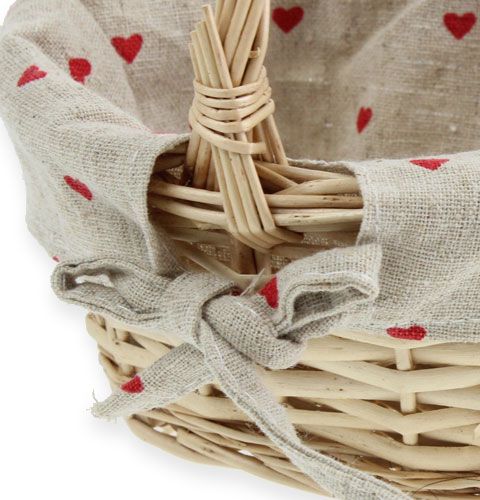 Floristik24 Weidenkorb mit Stoffeinlage 15x11,5cm