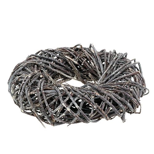 Floristik24 Weidenkranz Ø28cm Grau, gewaschen