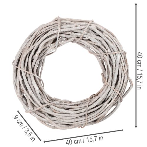 Weidenkranz aus geweissten Zweigen 40cm | Floristik24.ch